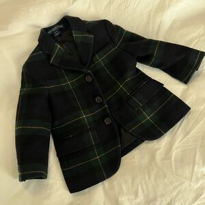 Ralph Lauren Toddler Plaid Blazer - Green and Black